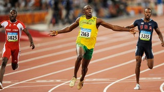 Usain Bolt gewinnt beim 100-Meter-Lauf 2008