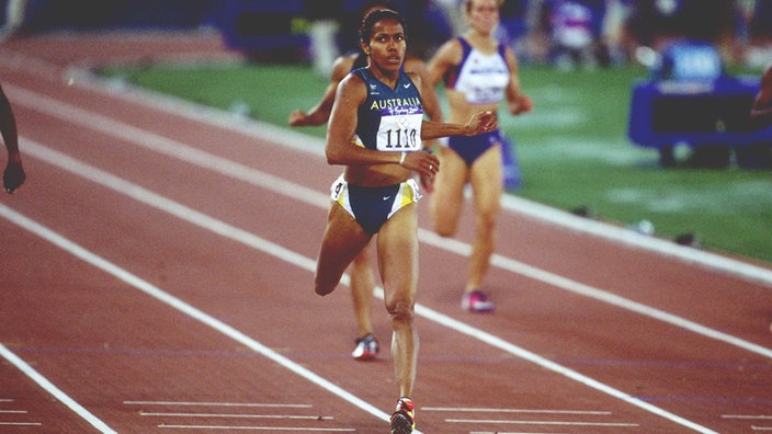 400-Meter-Läuferin Cathy Freeman bei den Olympischen Spielen 2000 in Sydney.