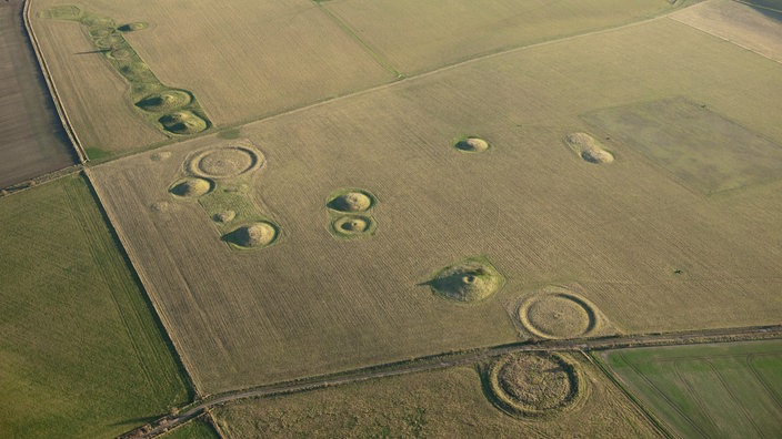 Hügelgräberfeld "Normanton Down" einen Kilometer südlich von Stonehenge