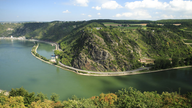 Der Loreleyfelsen aus der Vogelperspektive.