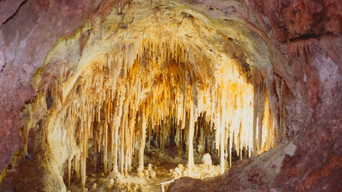 Tropfsteinhöhle im Carlsbad-Caverns-Nationalpark im US-Staat New Mexiko.